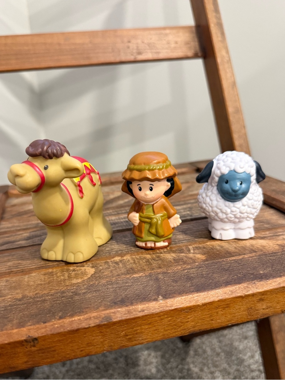 Vintage Fisher-Price Little People Nativity Camel Sheep & Wise Man 3 Pc